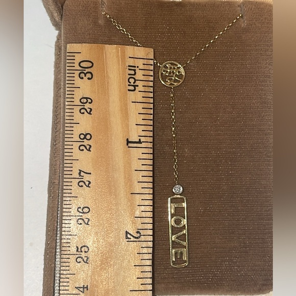 $1200 Mary Margrill M2 Solid 14K Yellow Gold LOVE SkippyDiggy Diamond Necklace - Picture 10 of 17